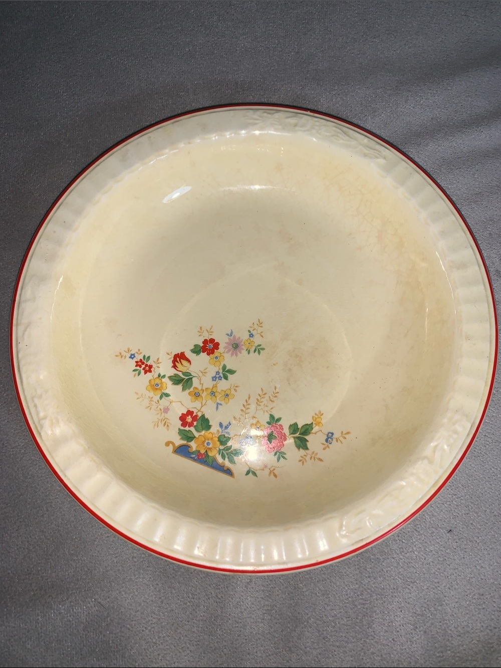 🇨🇦Vintage Cream Floral Serving Dish by Sovereign Potters